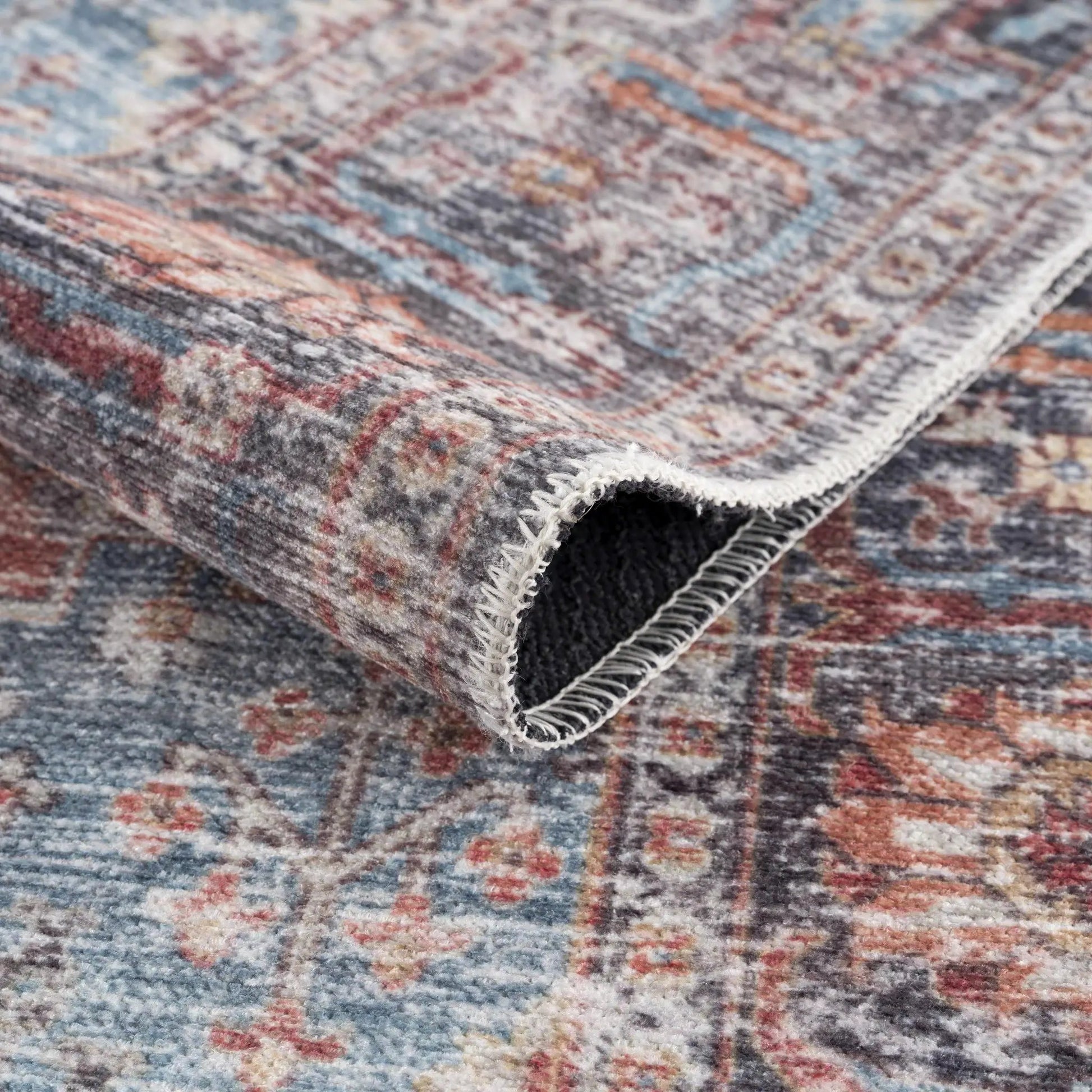 Blue Burgundy Holi-2302 Washable Area Rug from PriceLows™