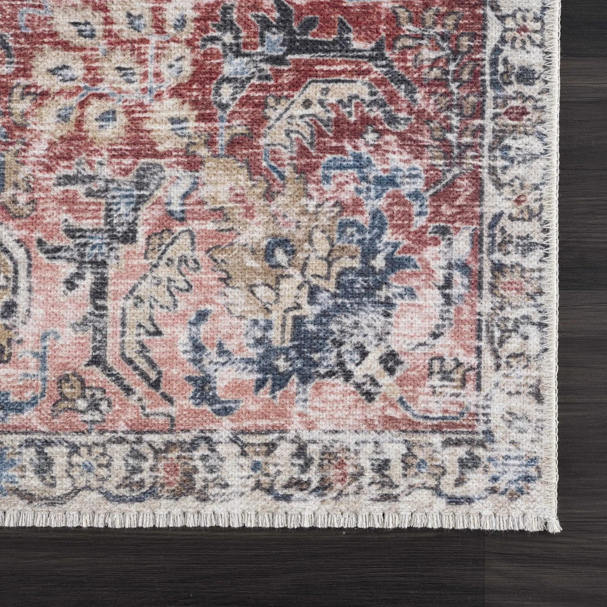 Burgundy Holi-2303 Washable Area Rug from PriceLows™