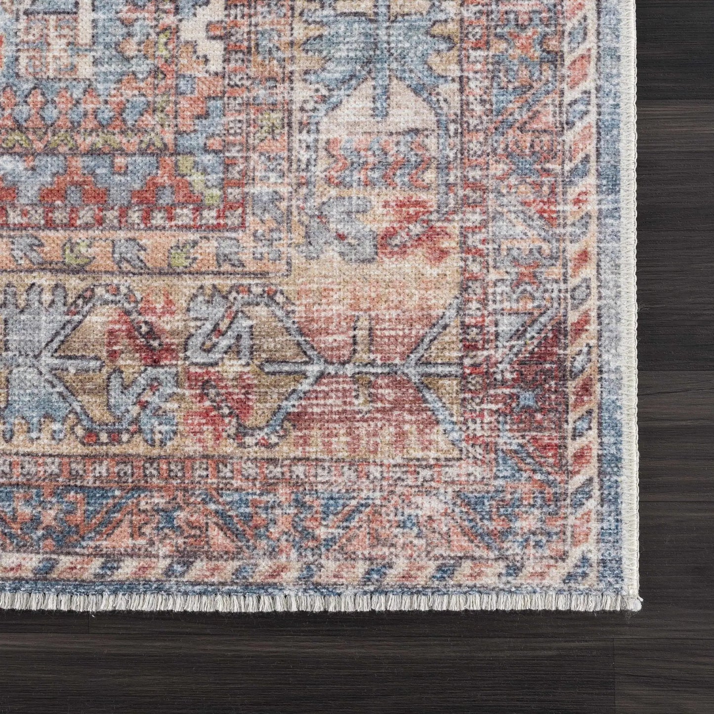 Burnt Orange Holi-2300 Washable Area Rug from PriceLows™