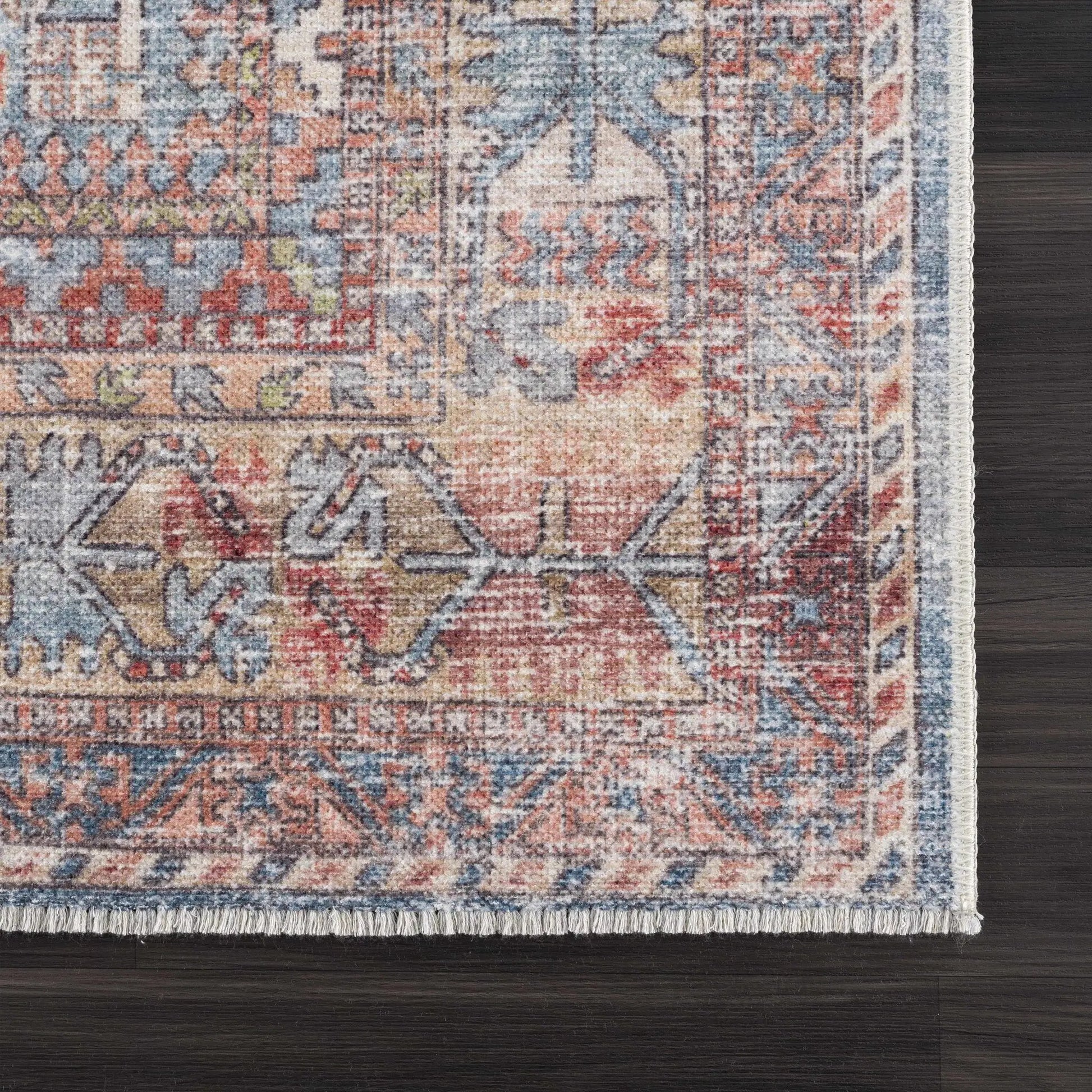 Burnt Orange Holi-2300 Washable Area Rug from PriceLows™