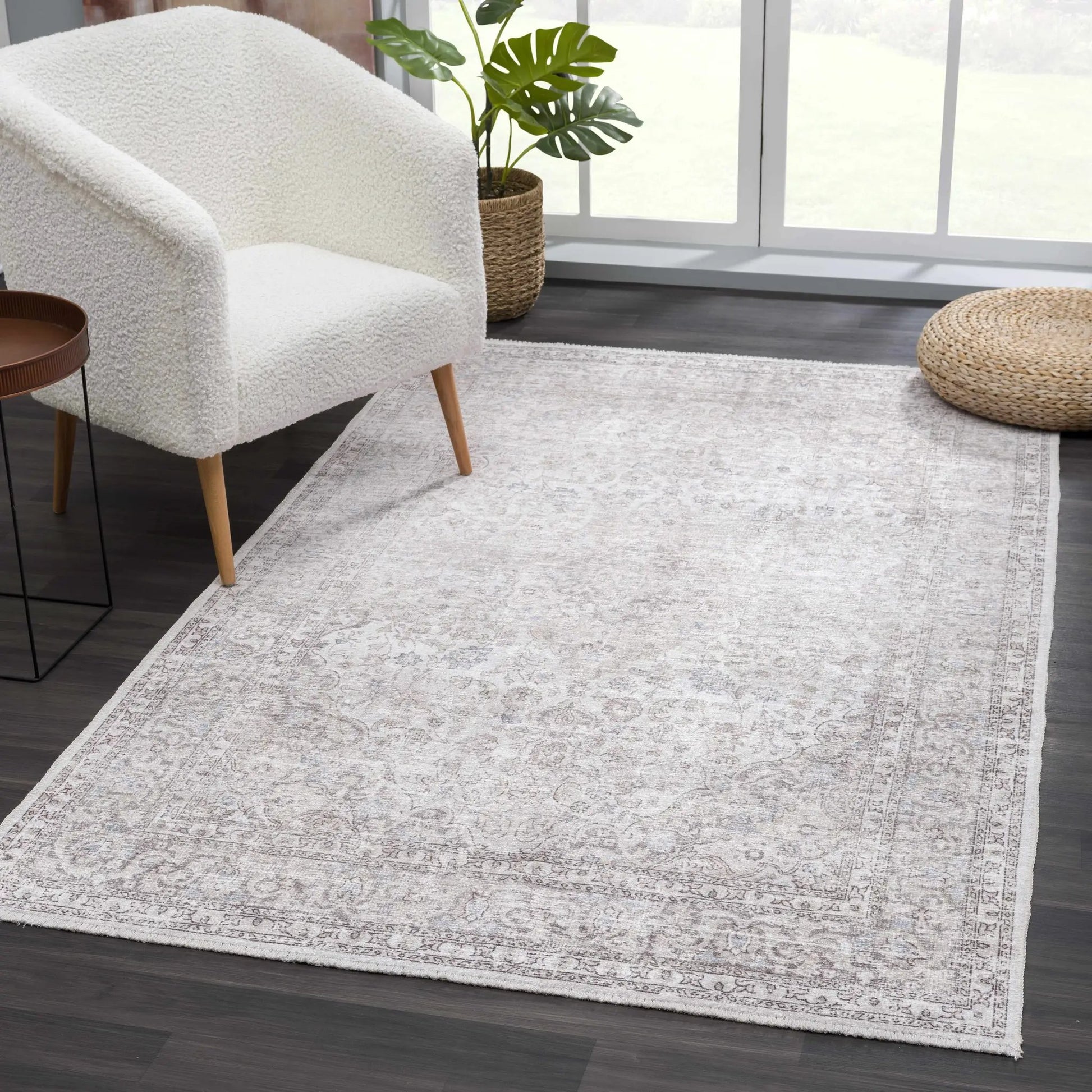 Cream Holi-2301 Washable Area Rug from PriceLows™