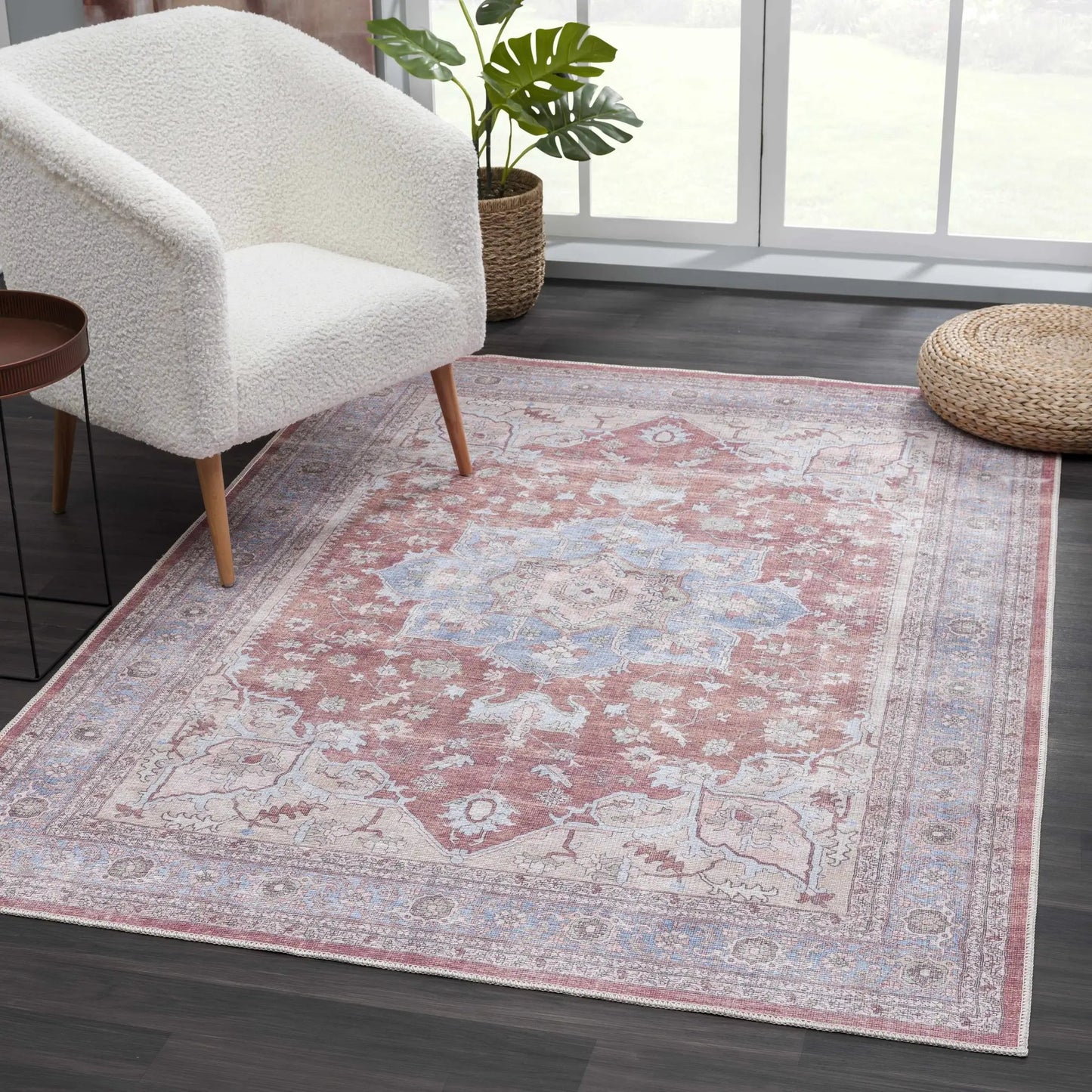 Brown Bagamanoc Medallion Washable Area Rug from PriceLows™
