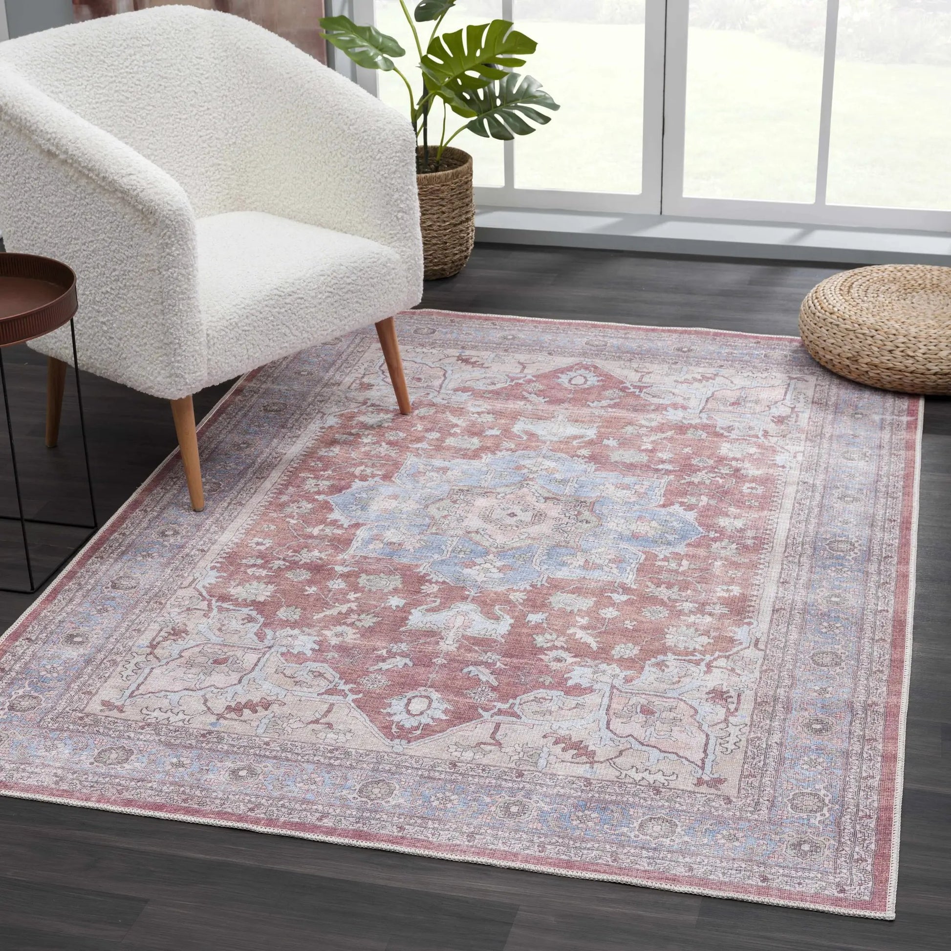 Brown Bagamanoc Medallion Washable Area Rug from PriceLows™