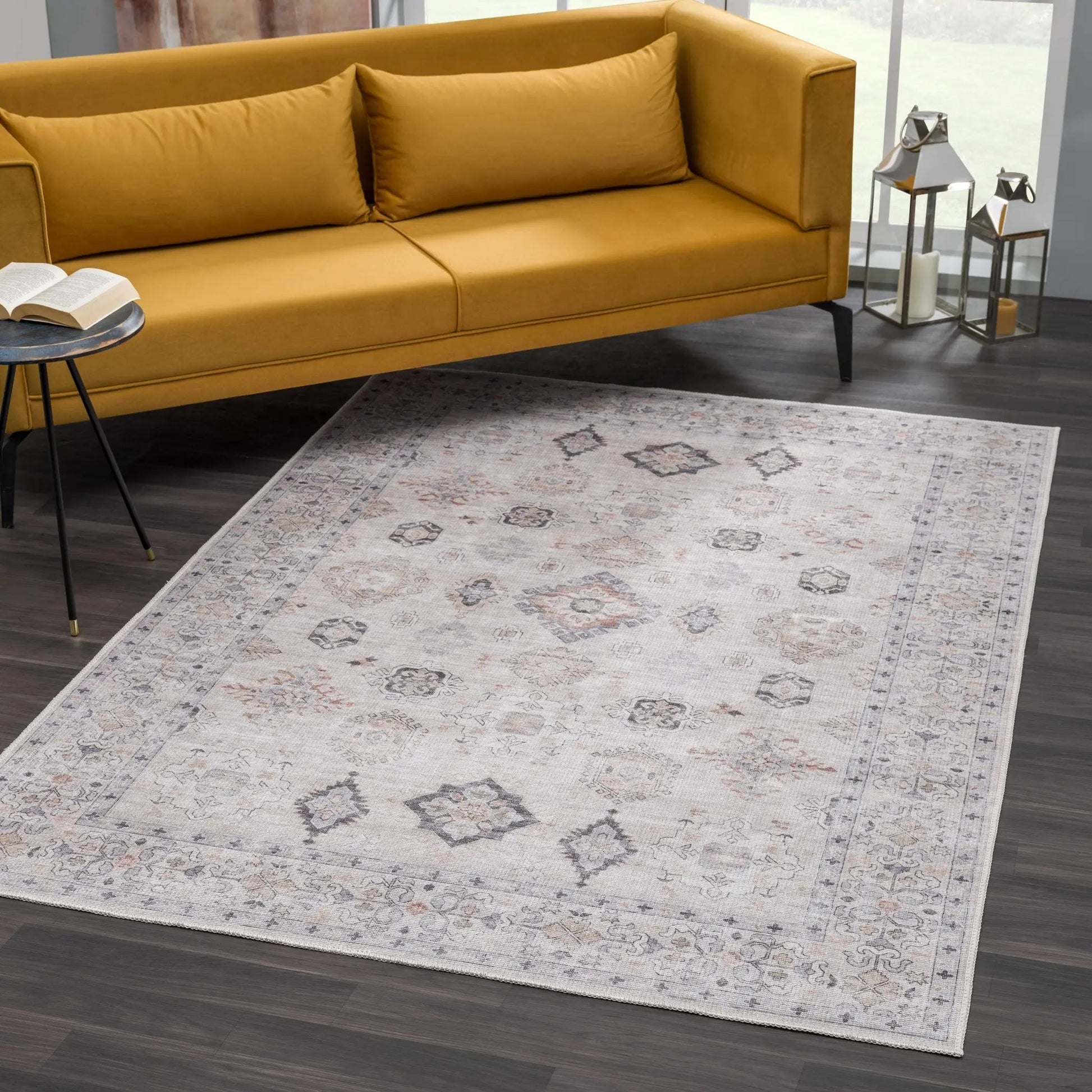 Beige Beckett Vintage Washable Area Rug from PriceLows™