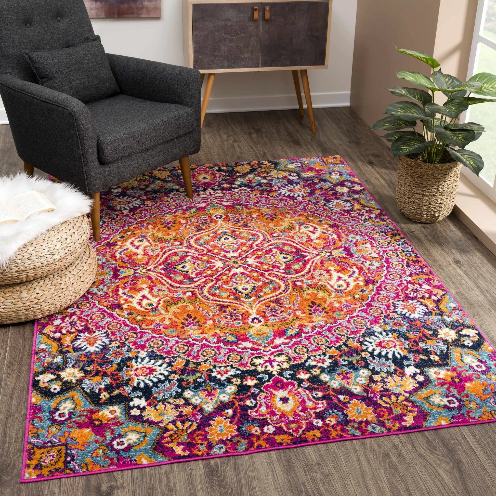 Burnt Orange Ojus Area Rug from PriceLows™