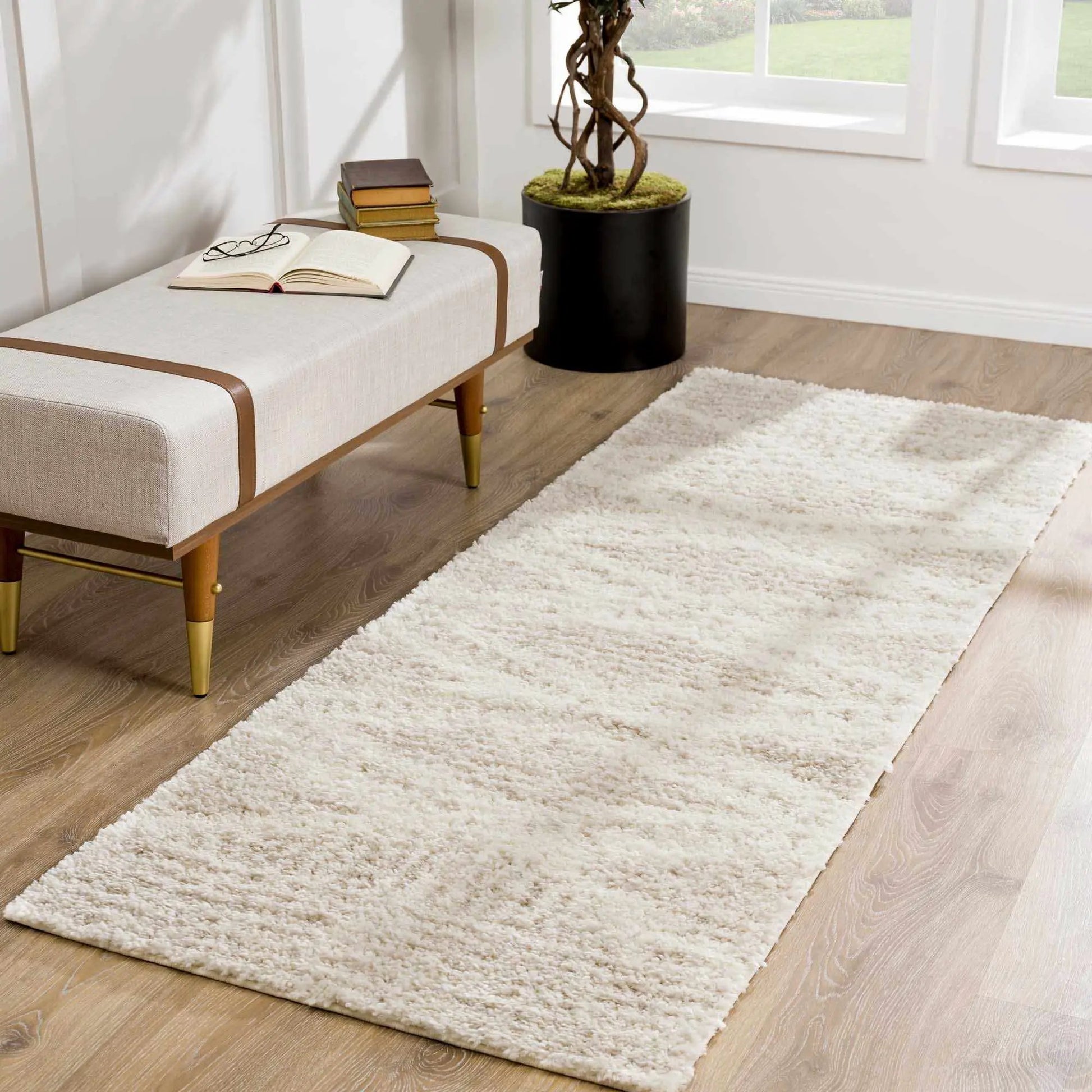 Trunding Plush Area Rug in Light Beige from PriceLows™