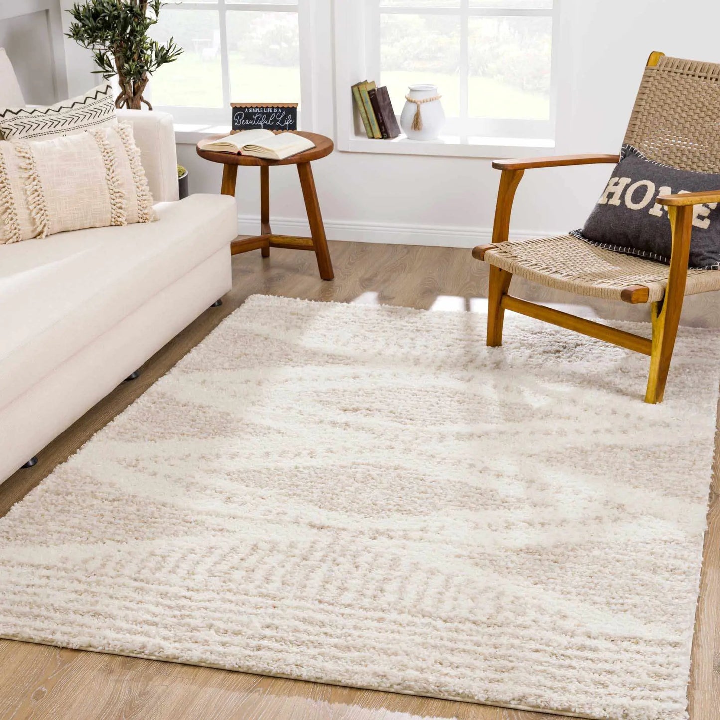 Trunding Plush Area Rug in Light Beige from PriceLows™