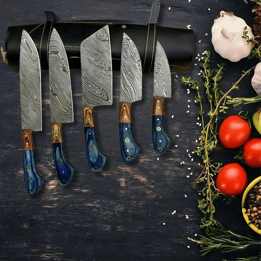 Damascus Knife Set - Masterful Craftsmanship for Your Kitchen | Damascus Steel | Kitchen knife set | Home
