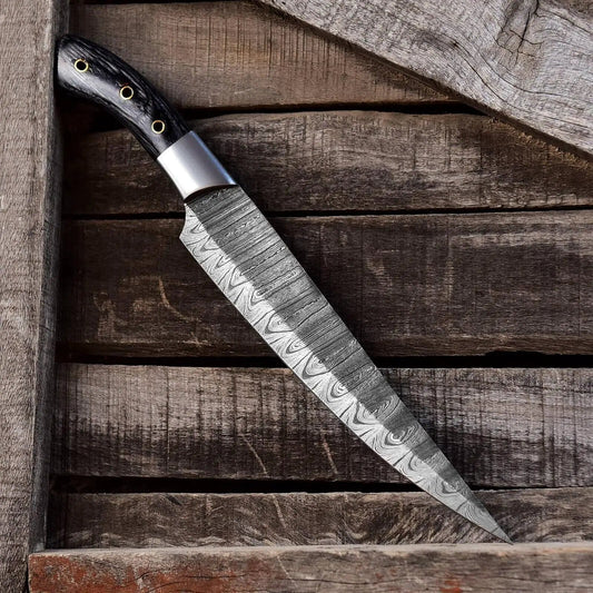Damascus Steel Best Chef Knife - 7" Custom Handmade with Pakkawood Handle | 7 Inch | Damascus Steel | Home