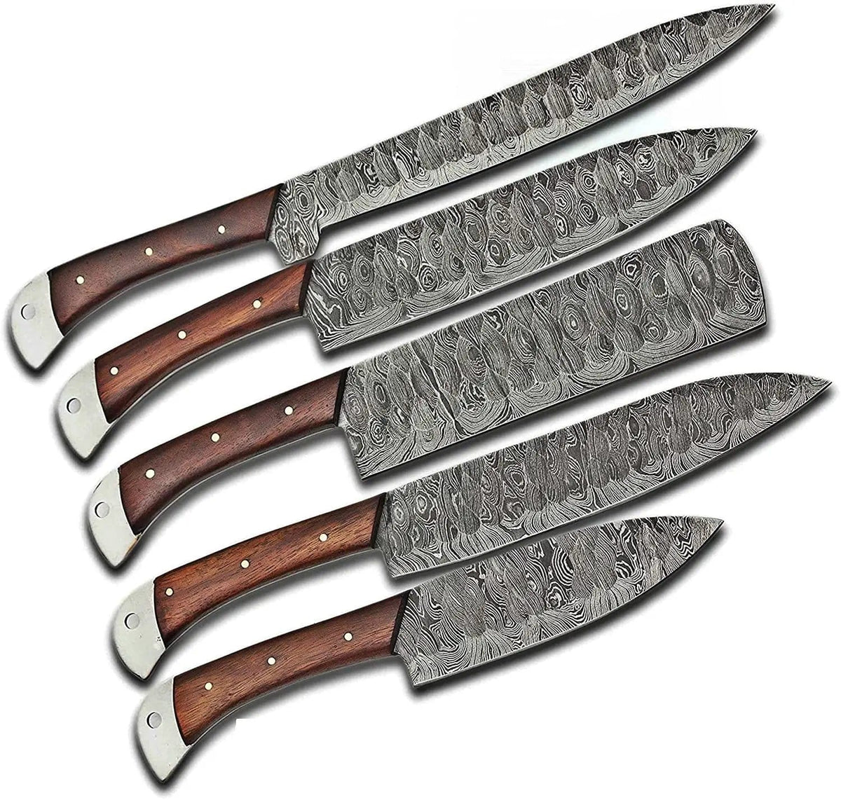 "Damascus Steel Knife Sets - Custom Handmade 9” to 13” Blades" | Damascus Steel | Kitchen Knives Set | Home
