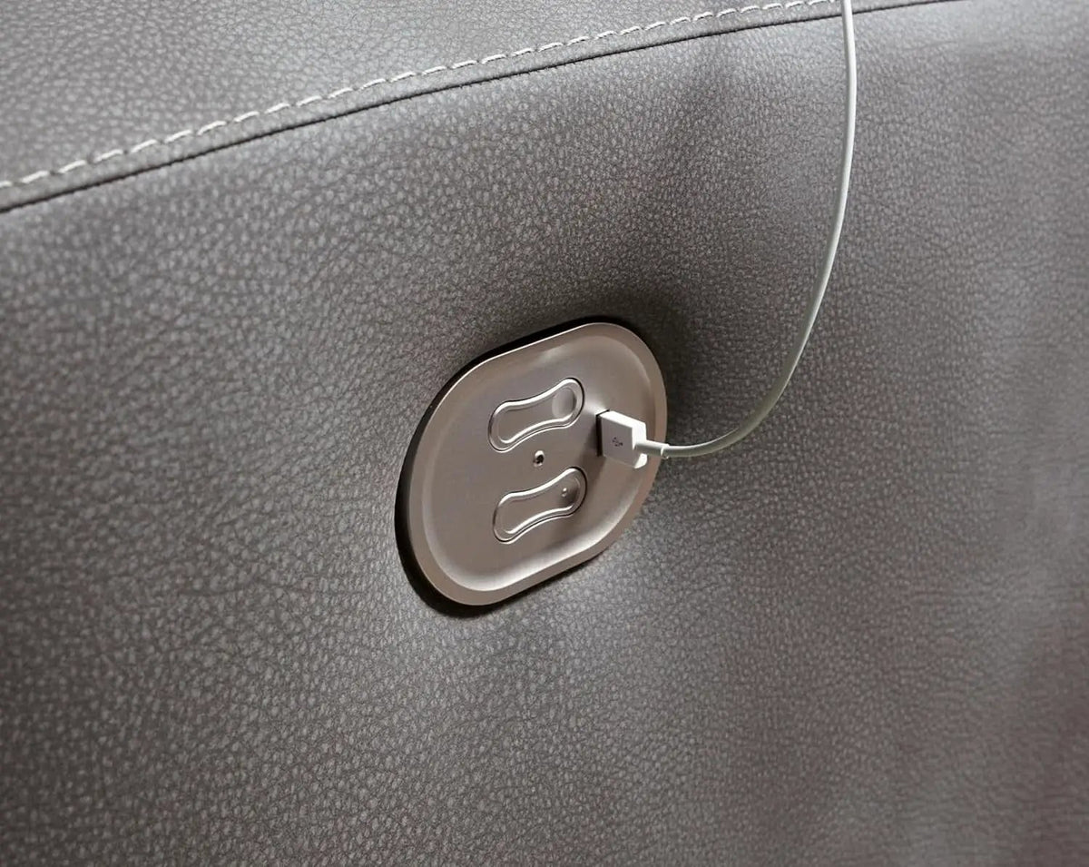 Dark Brown Faux Leather Wall Hugger Power Recliner Headrest from PriceLows™