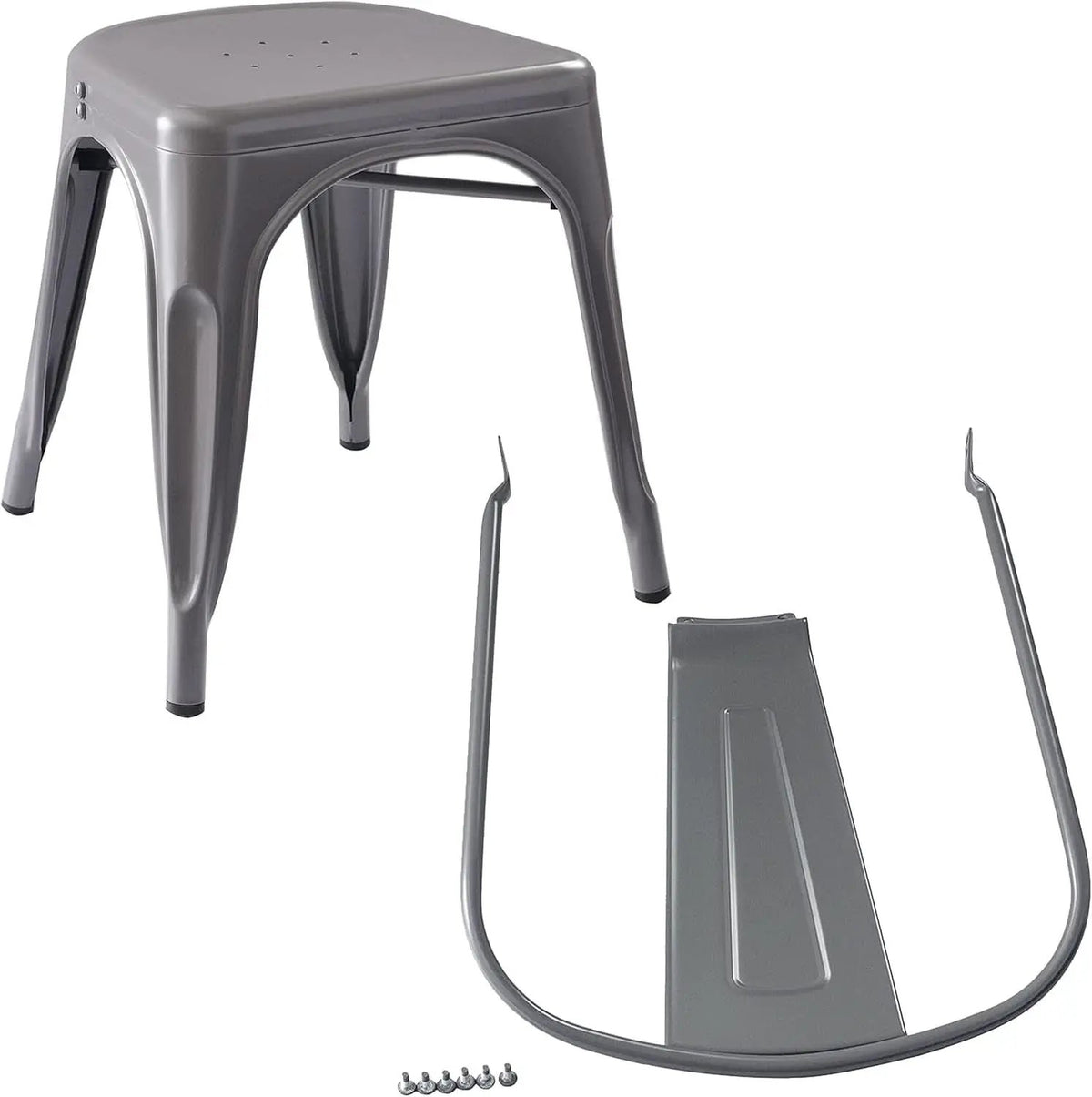 Dark Grey Metal Dining Chairs Set Of Four Durable X Bar Design from PriceLows™