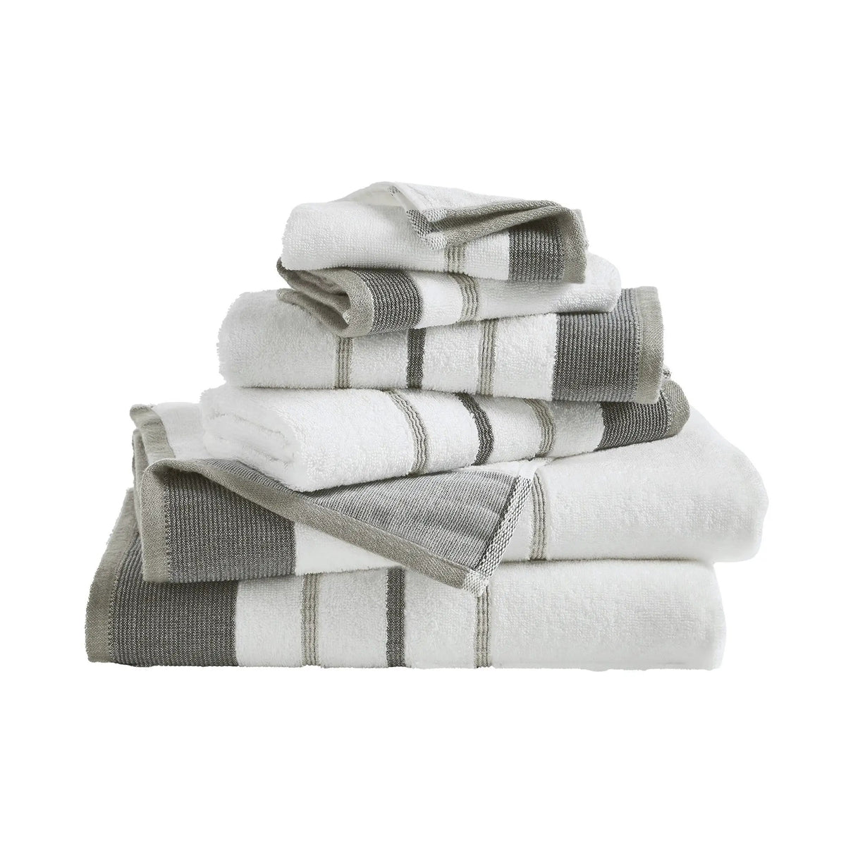 Decorative Cotton Stripe Bath Towel Set - Noelle Collection from PriceLows™