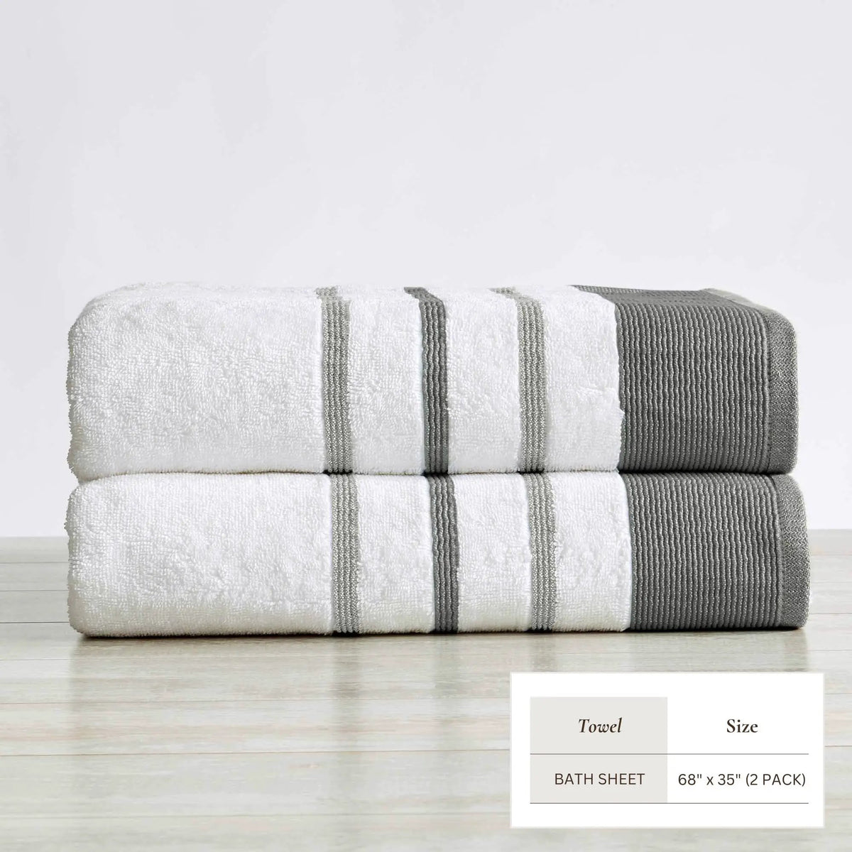 Decorative Cotton Stripe Bath Towel Set - Noelle Collection from PriceLows™