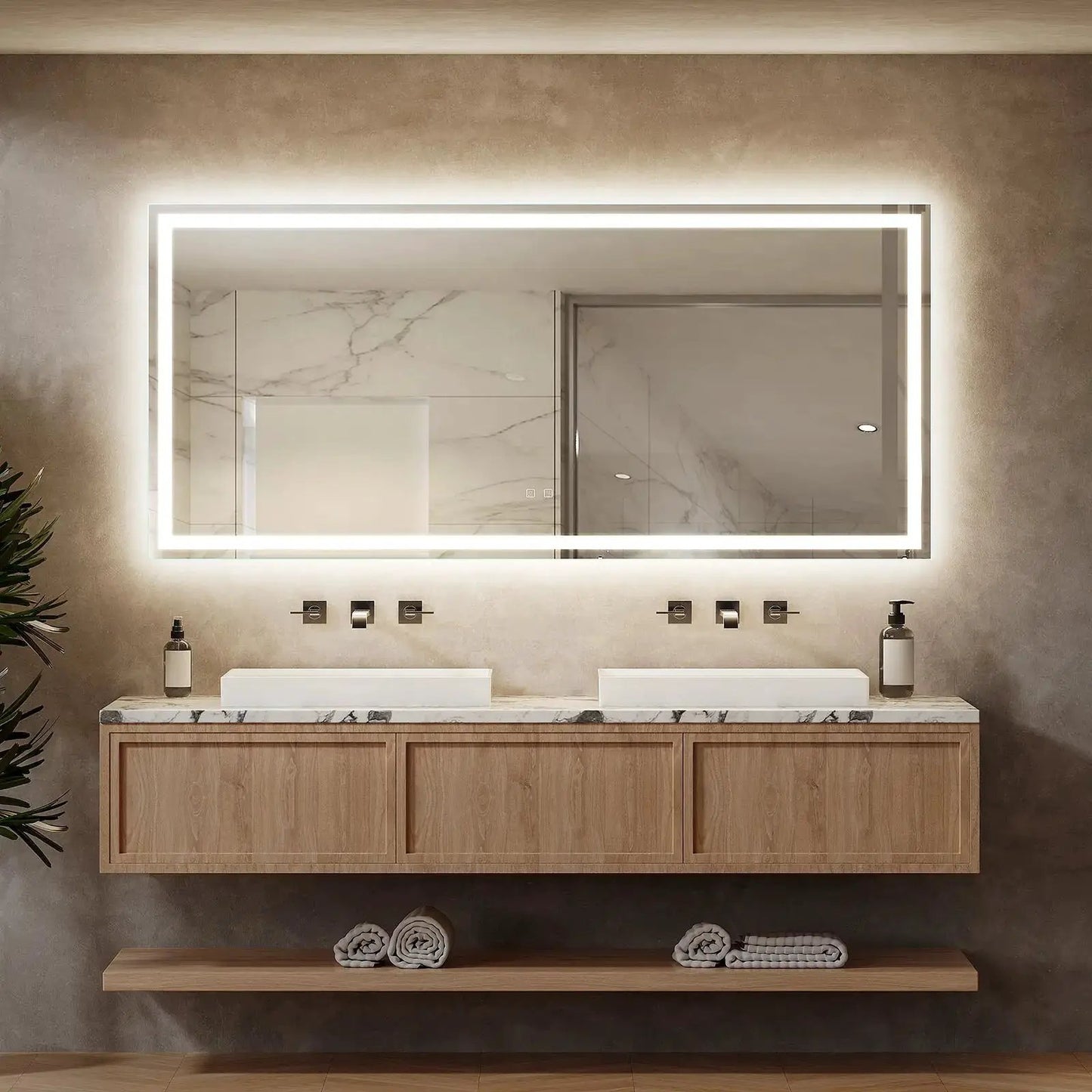 Deluxe Center Glow LED Bathroom Mirror from PriceLows™