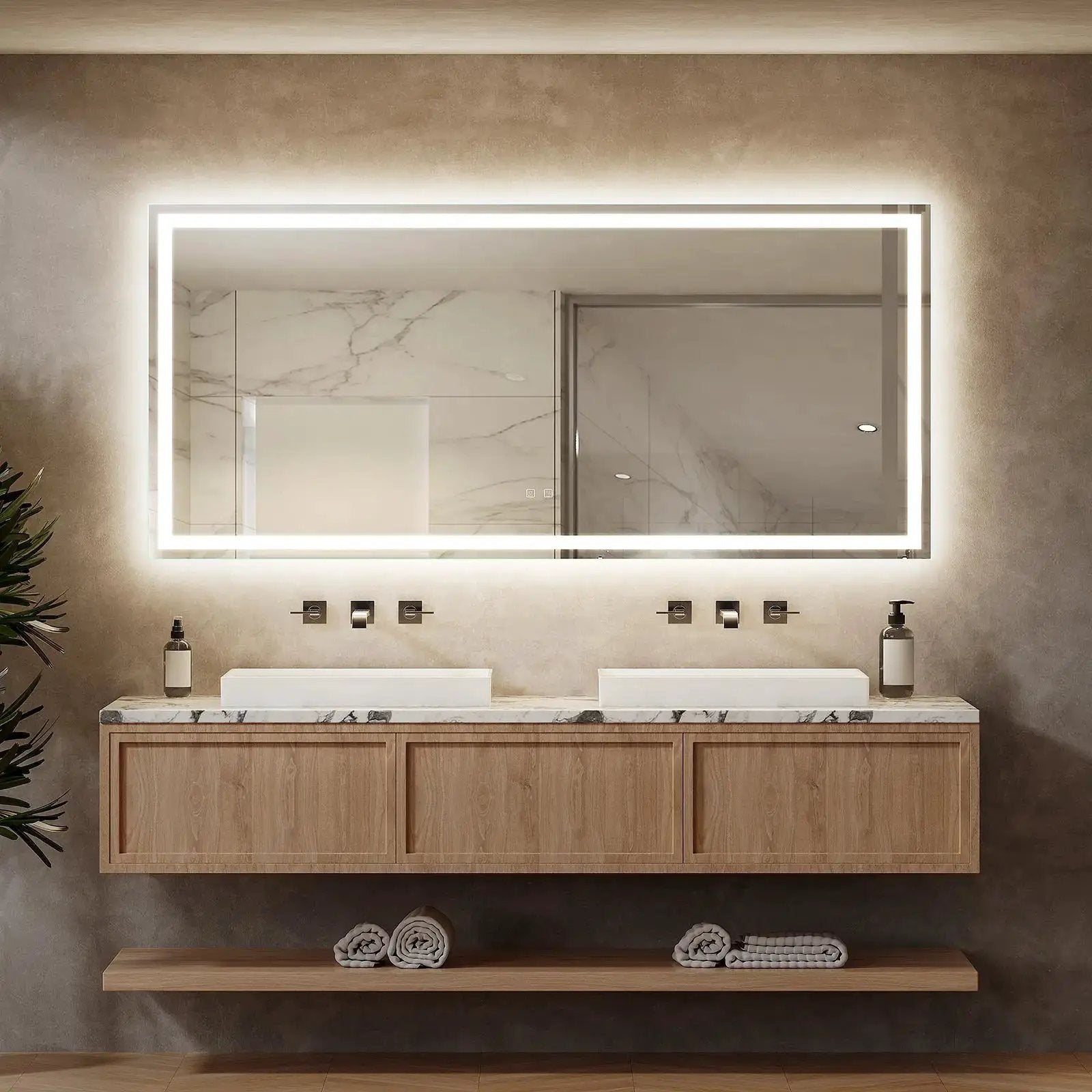 Deluxe Center Glow LED Bathroom Mirror from PriceLows™