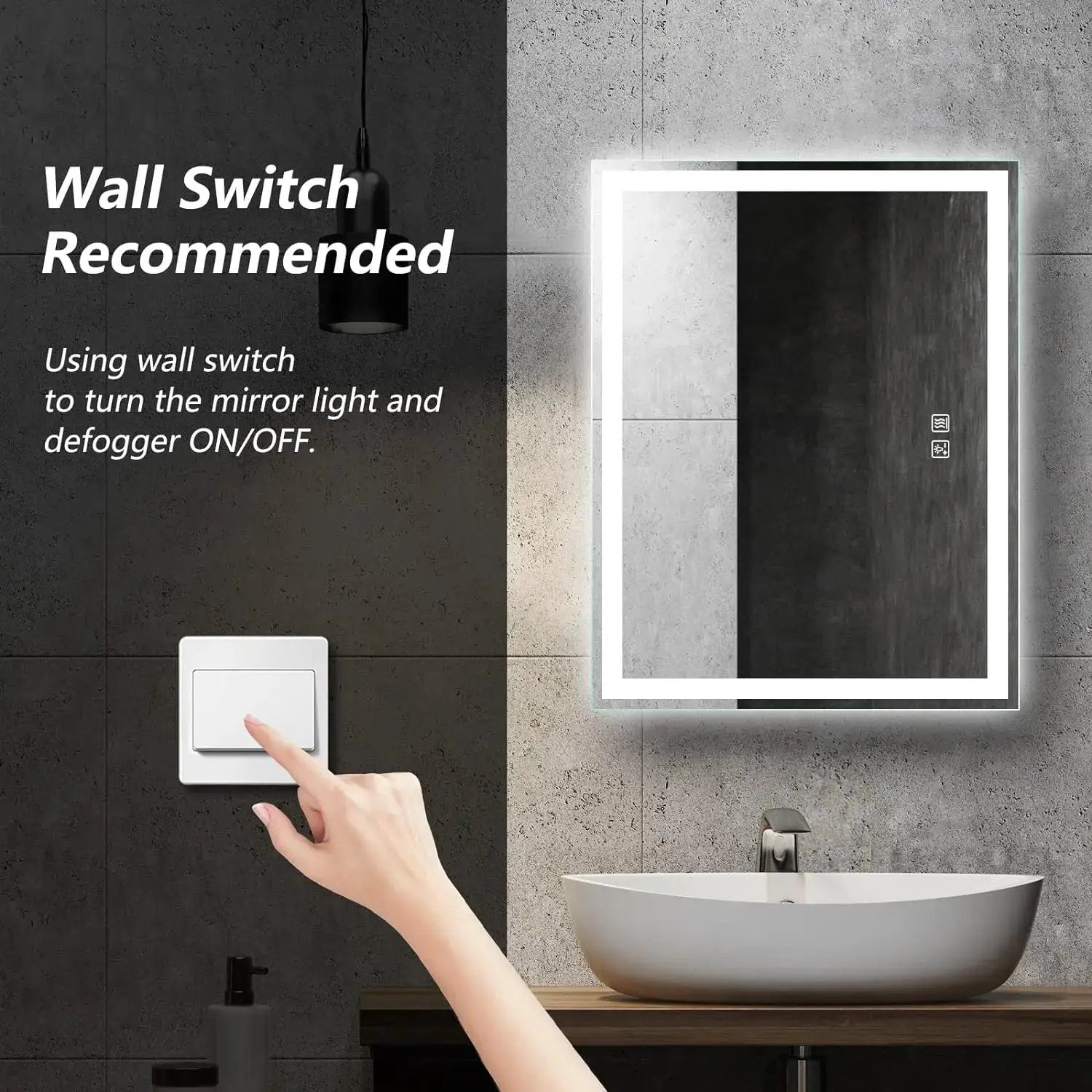 Deluxe Center Glow LED Bathroom Mirror from PriceLows™