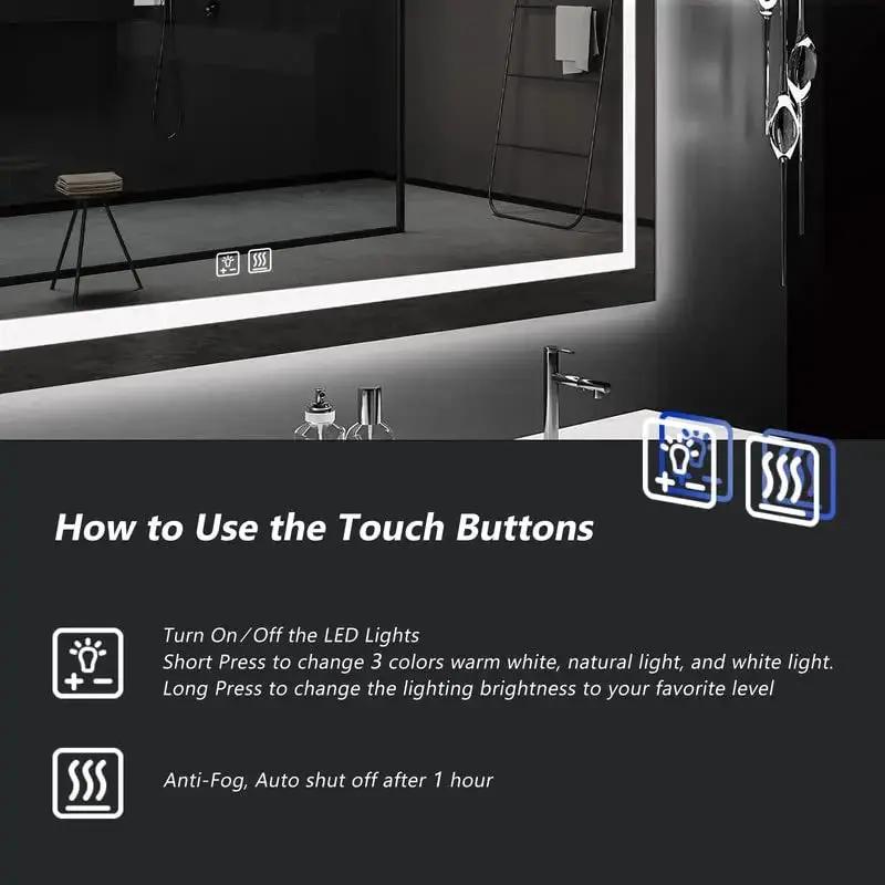 Deluxe Center Glow LED Bathroom Mirror from PriceLows™