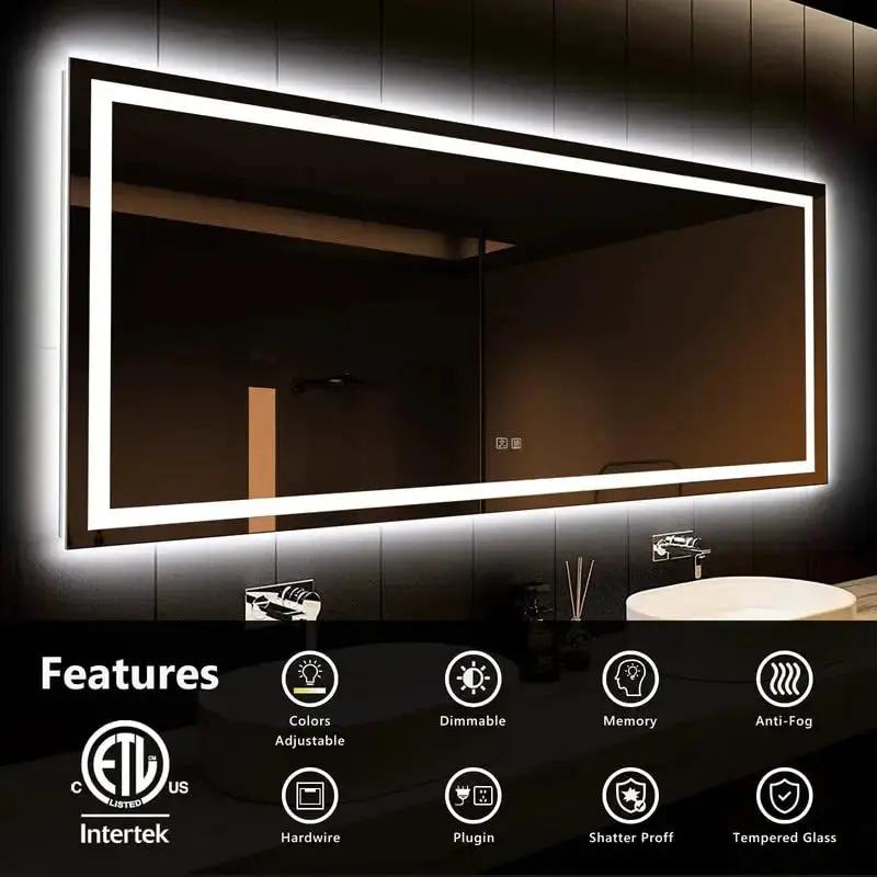 Deluxe Center Glow LED Bathroom Mirror from PriceLows™