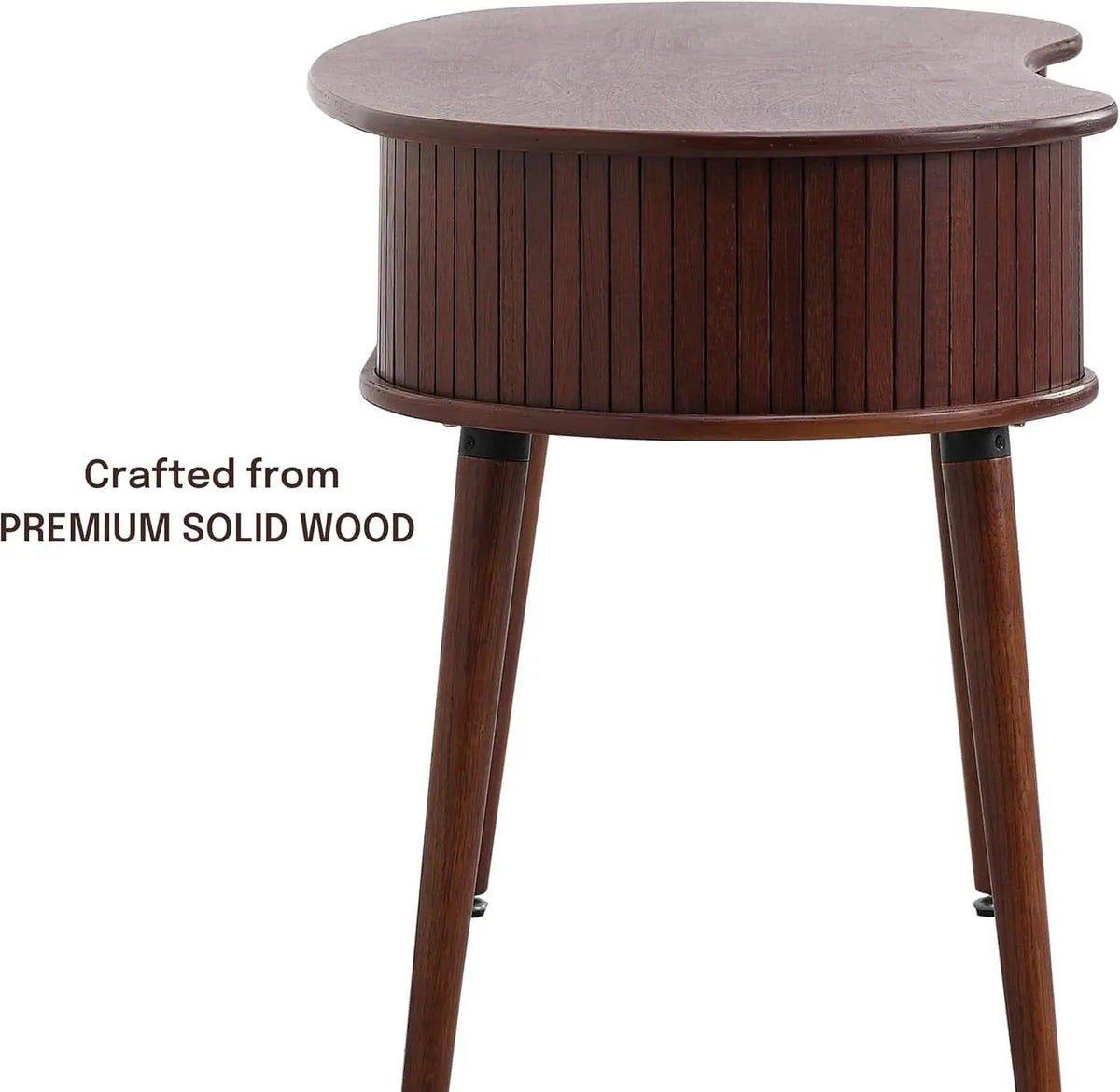 Ripple Desk Dark Walnut Vertical Groove Concealed Drawers from PriceLows™