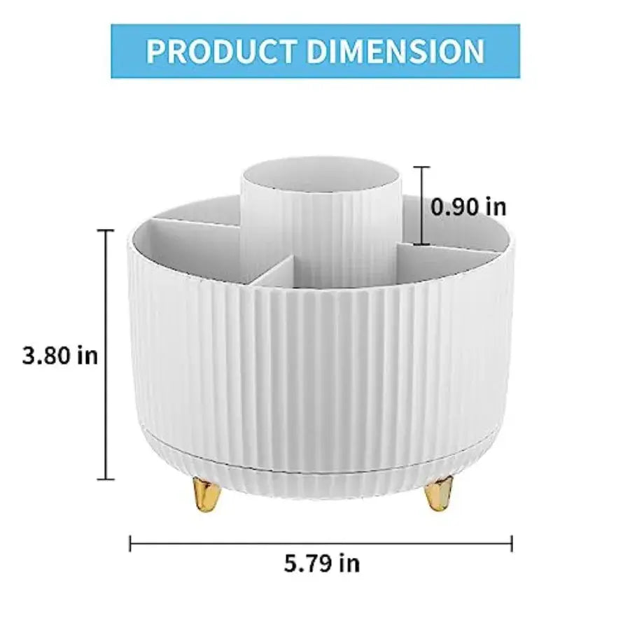 Desk Organizer, 360-Degree Rotating Pen Holder, Desk Organizers and Accessories with 5 Compartments Pencil Holder, Art Supply S from PriceLows™