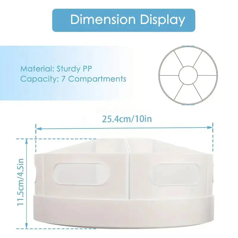 Desk Organizer | 360 Degree Rotation | 7 Removable Bins | Pen Holder from PriceLows™