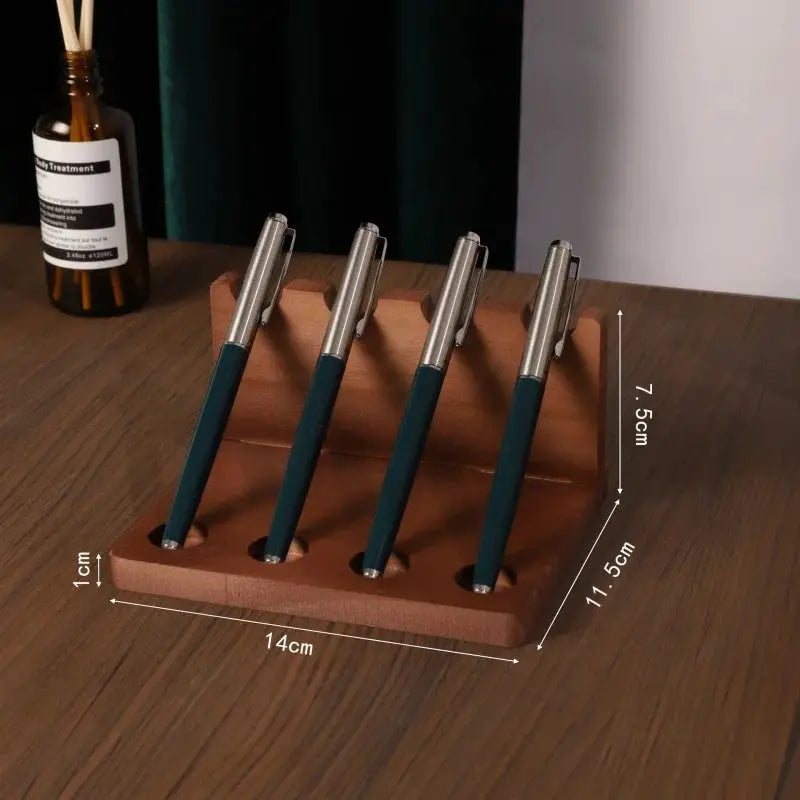 1PC Walnut Wood Multifunction Desk Organizer - Pen Holder, Phone Stand & Storage Solution for Office and School from PriceLows™