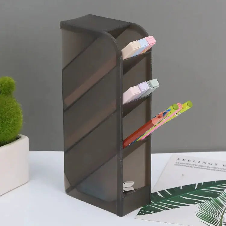 Desk Pen Organizer | Plastic Matte Finish | Square Shape | ZBT02 from PriceLows™