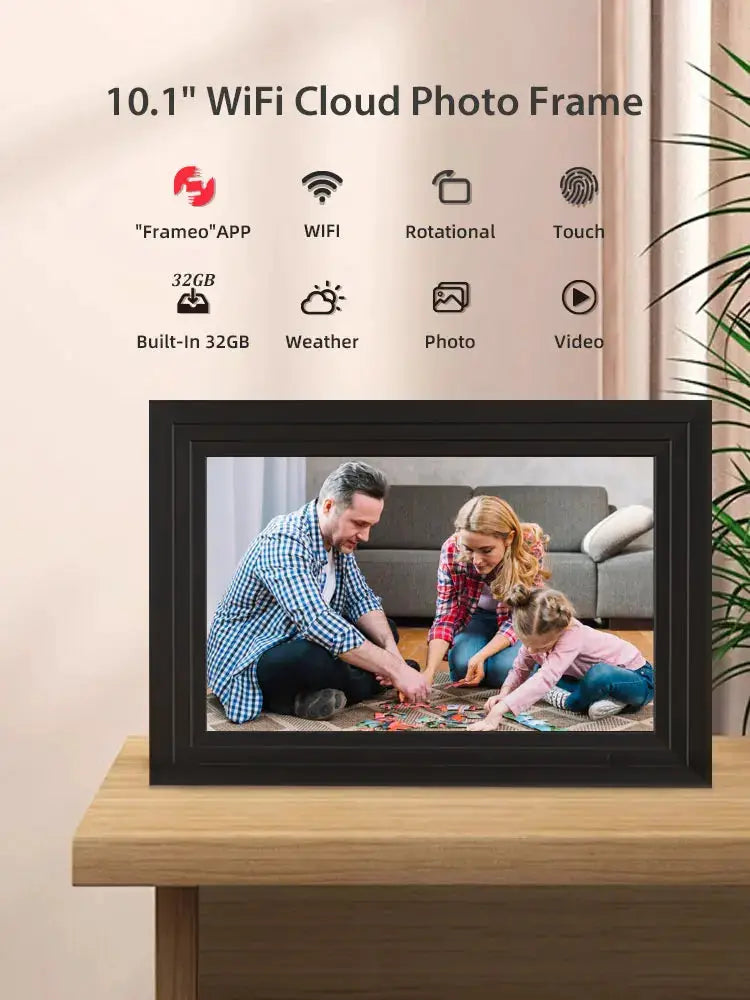 Digital Photo Frame | 10.1 Inch IPS WiFi | 1280x800 Display Frameo | 32GB Memory from PriceLows™