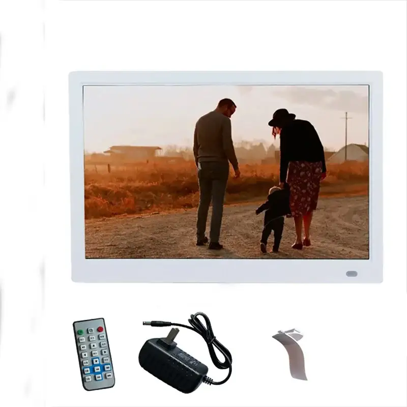 Digital Photo Frame | 14 Inch Display 1366x768 | USB SD Supported | White Black from PriceLows™