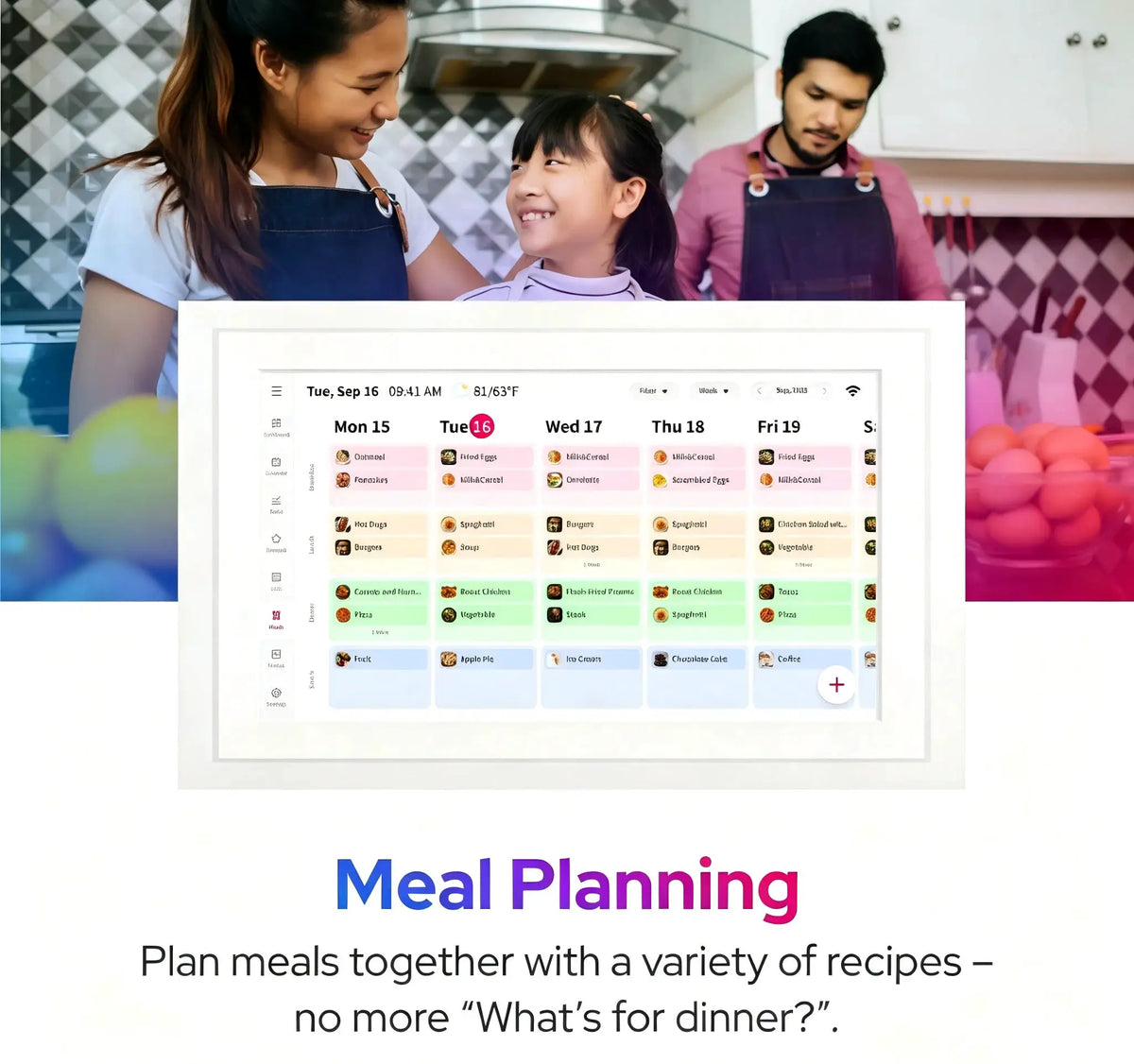 10.1/15.6 Inch Full HD Smart Digital Calendar WiFi Touch Screen Family Chore Chart APP Sync Wall & Desk Mount Digital Photo Fram from PriceLows™