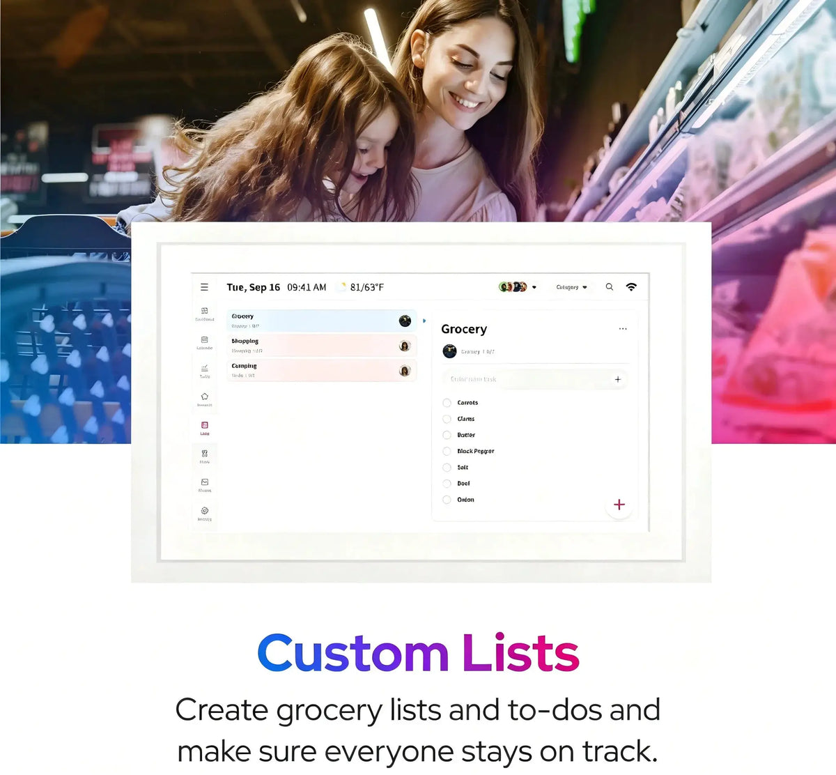 10.1/15.6 Inch Full HD Smart Digital Calendar WiFi Touch Screen Family Chore Chart APP Sync Wall & Desk Mount Digital Photo Fram from PriceLows™