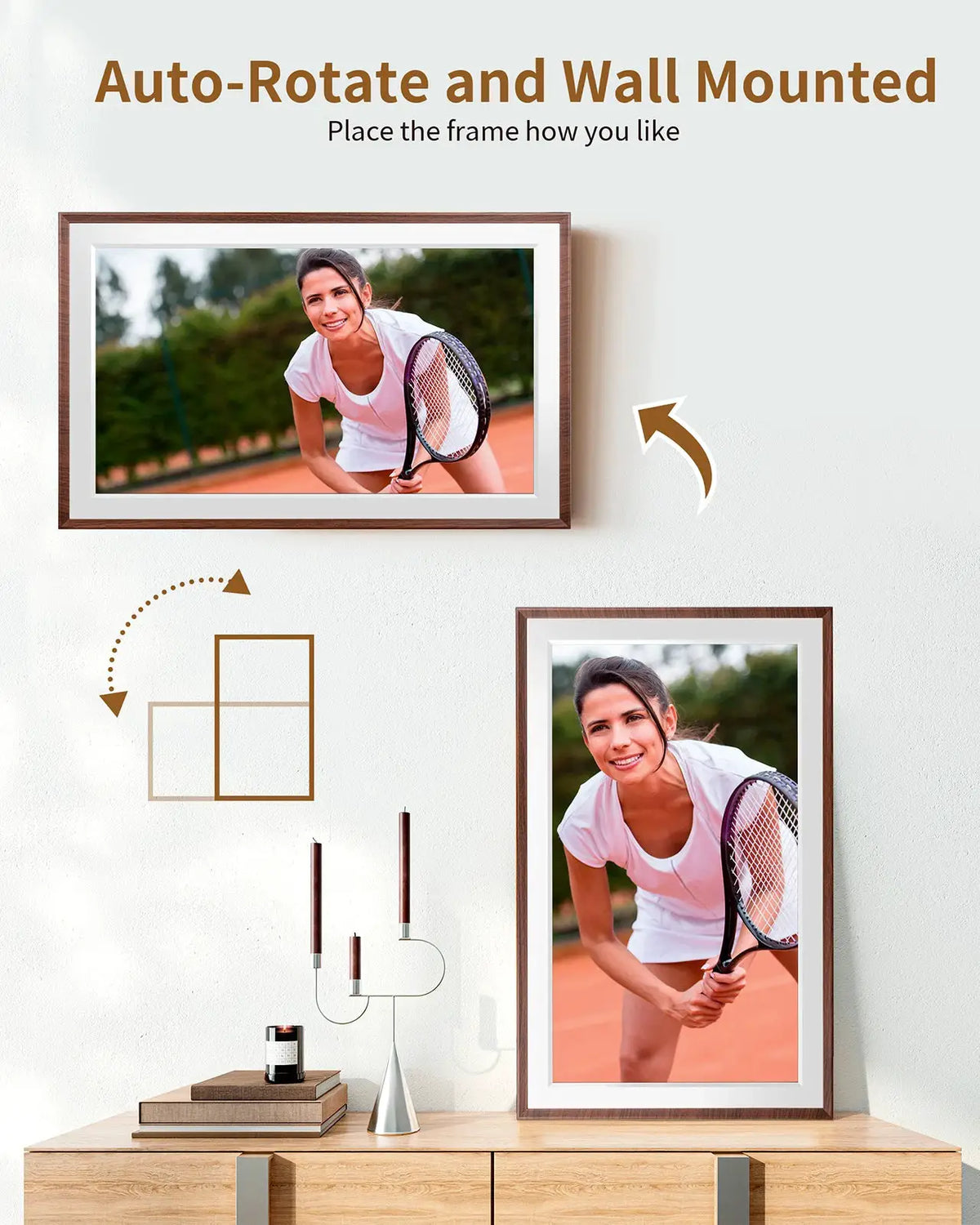 FRAMEO Digital Picture Frame- 15.6inch Digital Photo Frame with 1920 * 1080 IPS Touch Screen HD Disply,Built-in 32GB Storage,Wal from PriceLows™