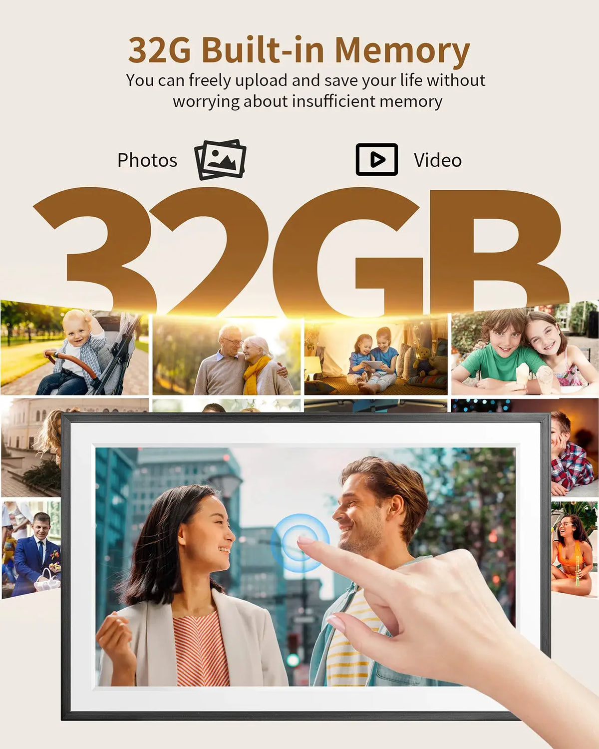 Digital Picture Frame | 64 GB Built-in Memory | 15.6 Inch IPS FHD from PriceLows™