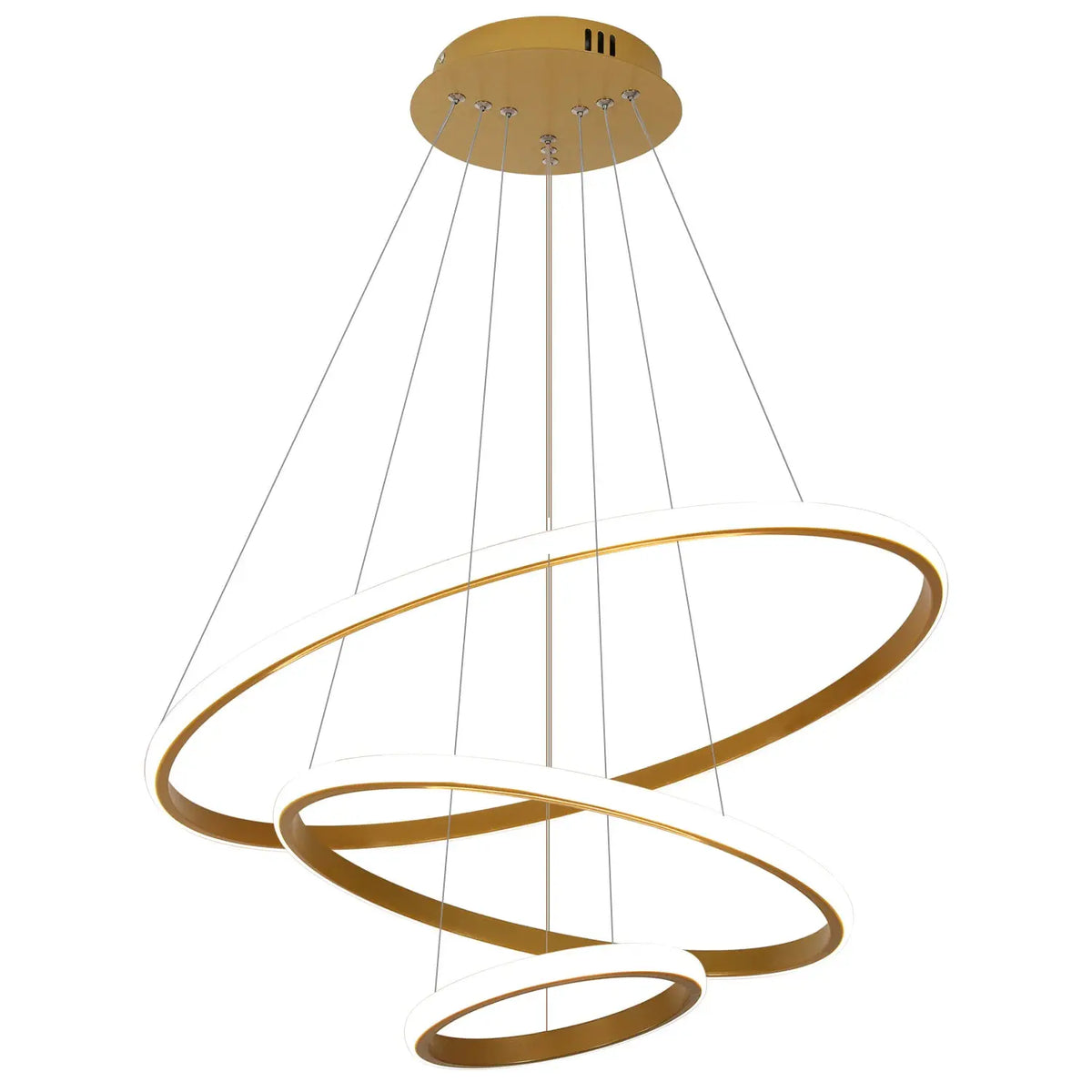 Modern LED Ring Chandelier 3 Ring Dimmable Circular Dining Ceiling Pendant Light for Dinning Room Living Room from PriceLows™