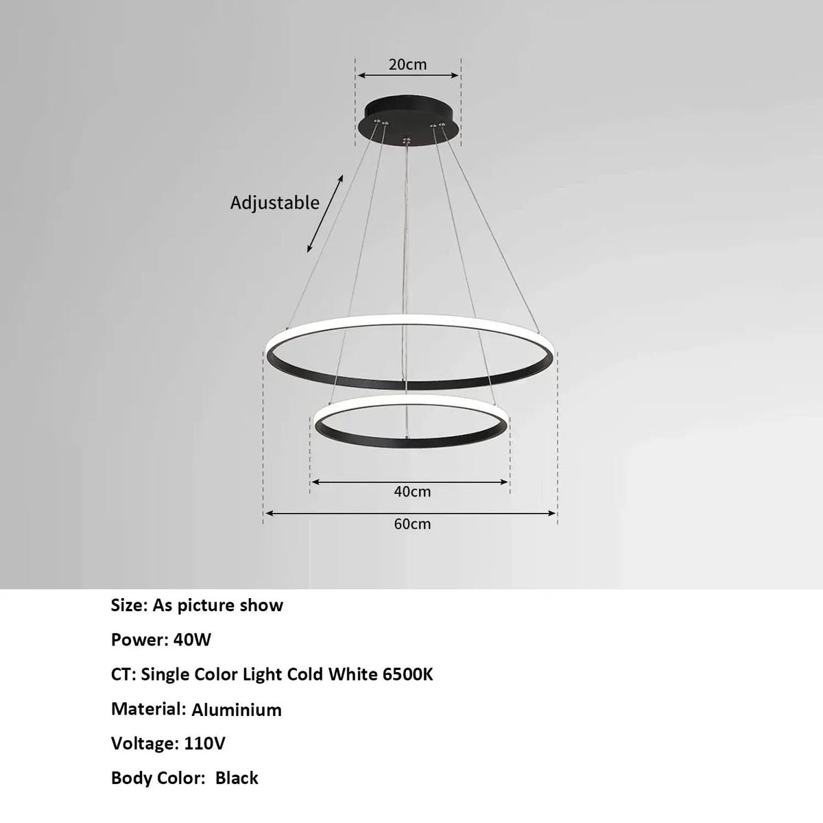 Modern LED Ring Chandelier 3 Ring Dimmable Circular Dining Ceiling Pendant Light for Dinning Room Living Room from PriceLows™