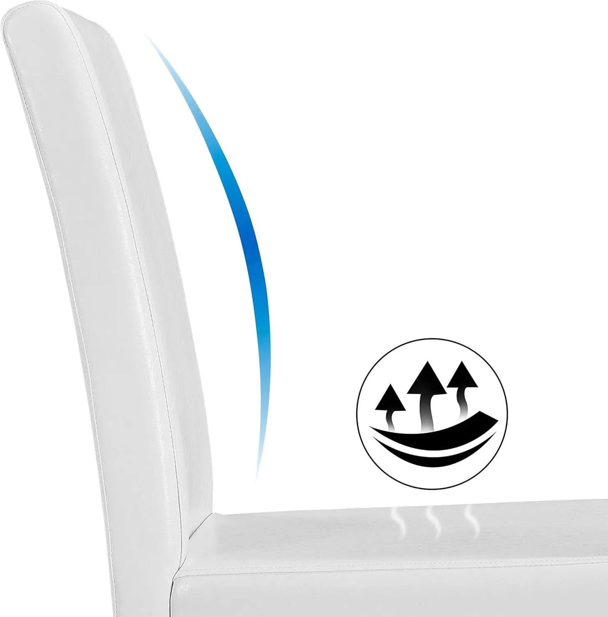 Dining Chair Set Of 4 White Faux Leather Parson Chairs from PriceLows™