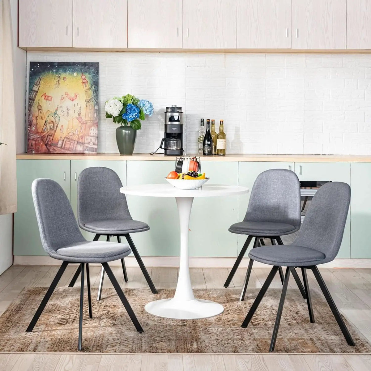 Grey Swivel Dining Chairs Set Of 4 For Modern Kitchen from PriceLows™