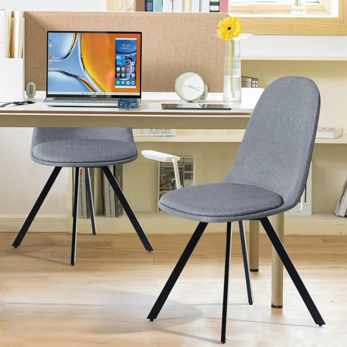 Grey Swivel Dining Chairs Set Of 4 For Modern Kitchen from PriceLows™