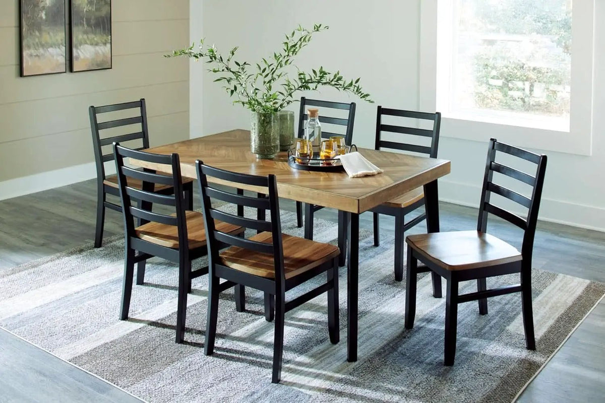 Blondon 60 Inch Solid Wood Dining Set Brown Finish Durable Construction from PriceLows™