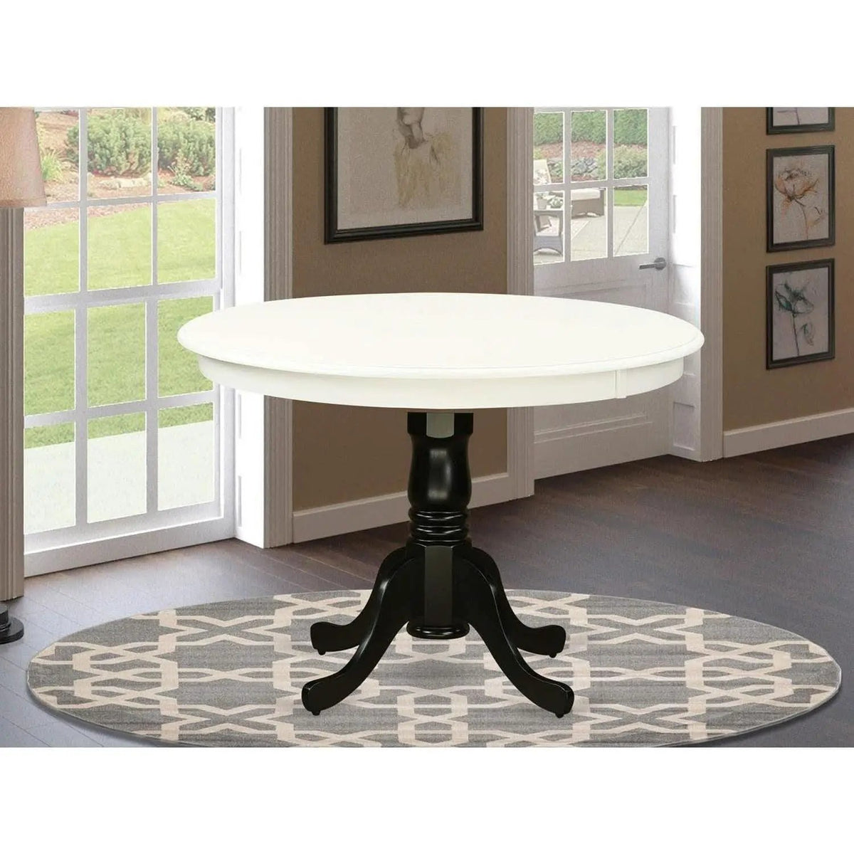 Dining Table 42 Inch Round Top With Pedestal Base Leg from PriceLows™