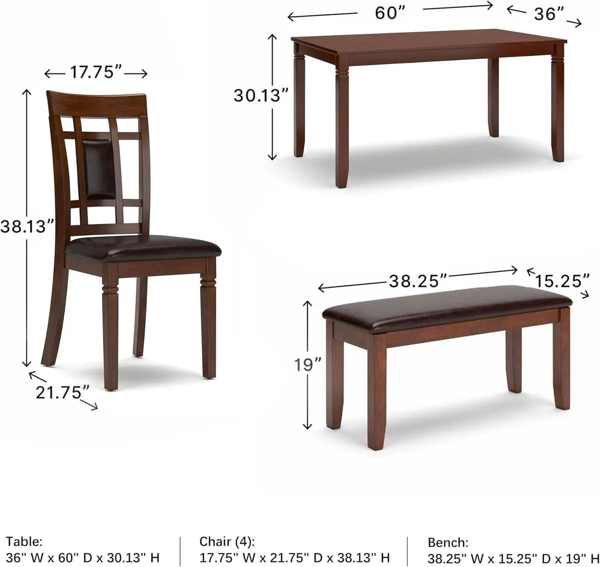 Brown Contemporary Engineered Wood Dining Table Set from PriceLows™