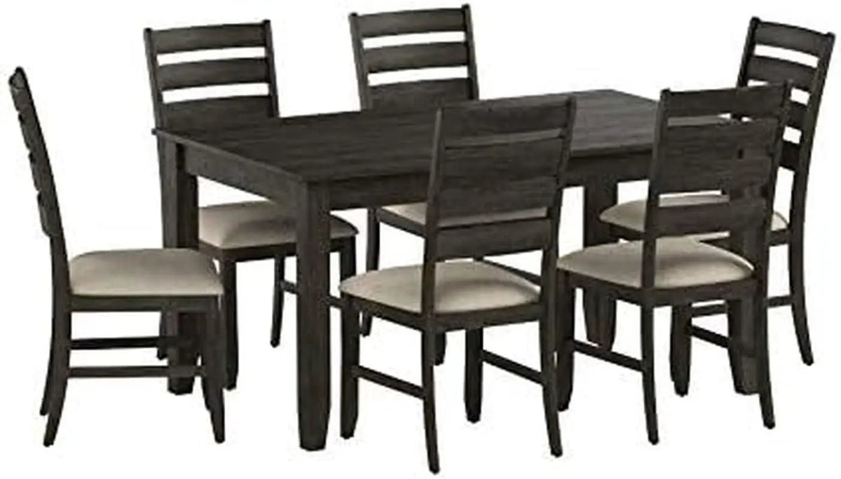 Brown Rectangular Dining Table Set Upholstered Chairs from PriceLows™
