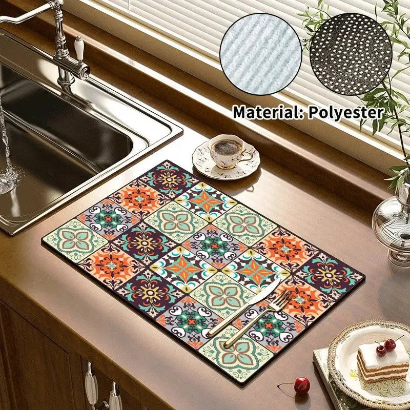 Dish Drying Mat | Super Absorbent Rubber | PriceLows™