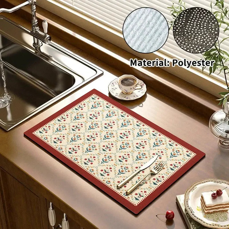 Dish Drying Mat | Super Absorbent Rubber | PriceLows™