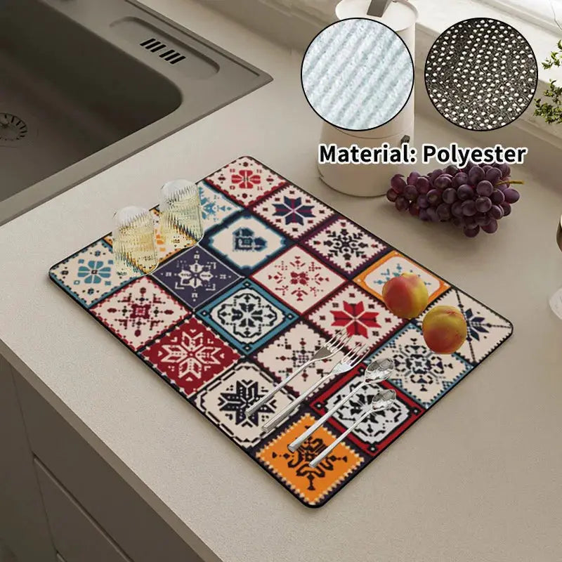 Dish Drying Mat | Super Absorbent Rubber | PriceLows™
