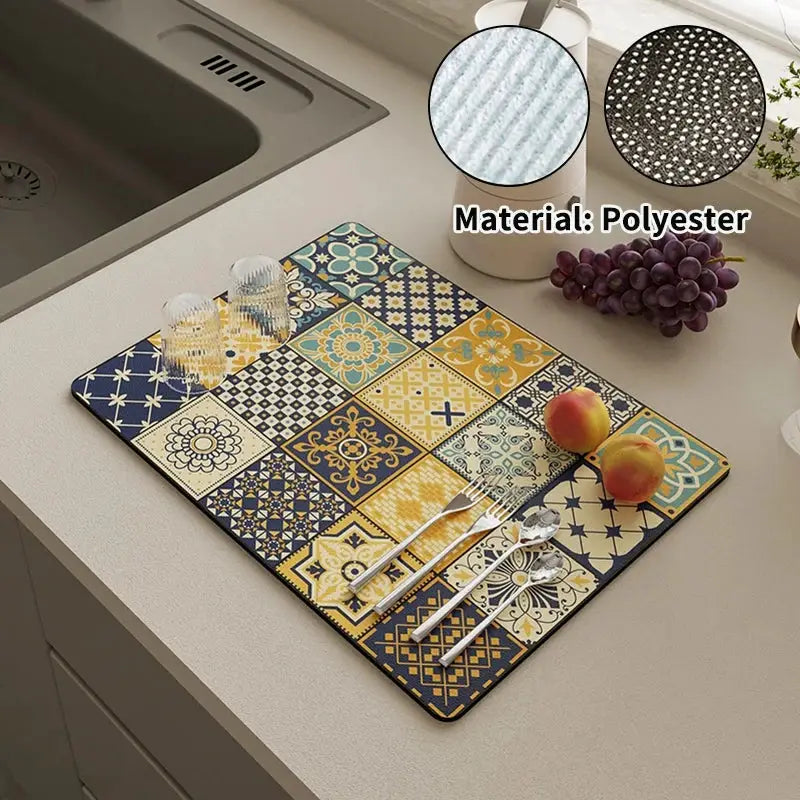 Dish Drying Mat | Super Absorbent Rubber | PriceLows™