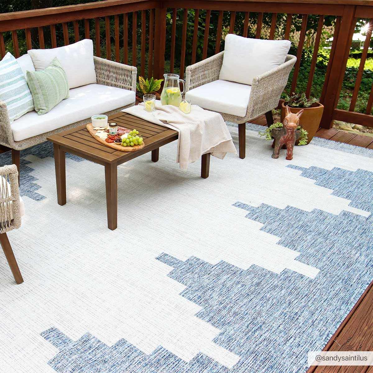 Djugun Blue Indoor & Outdoor Rug from PriceLows™