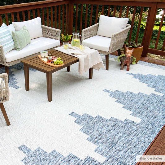 Djugun Blue Indoor & Outdoor Rug from PriceLows™