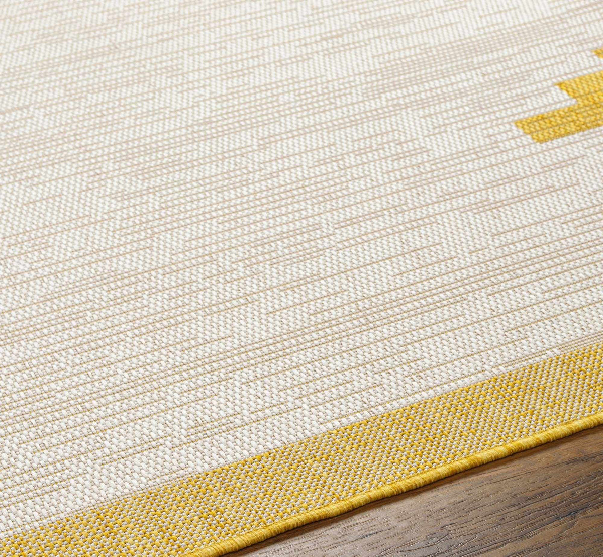 Djugun Metallic-Gold Indoor & Outdoor Rug from PriceLows™